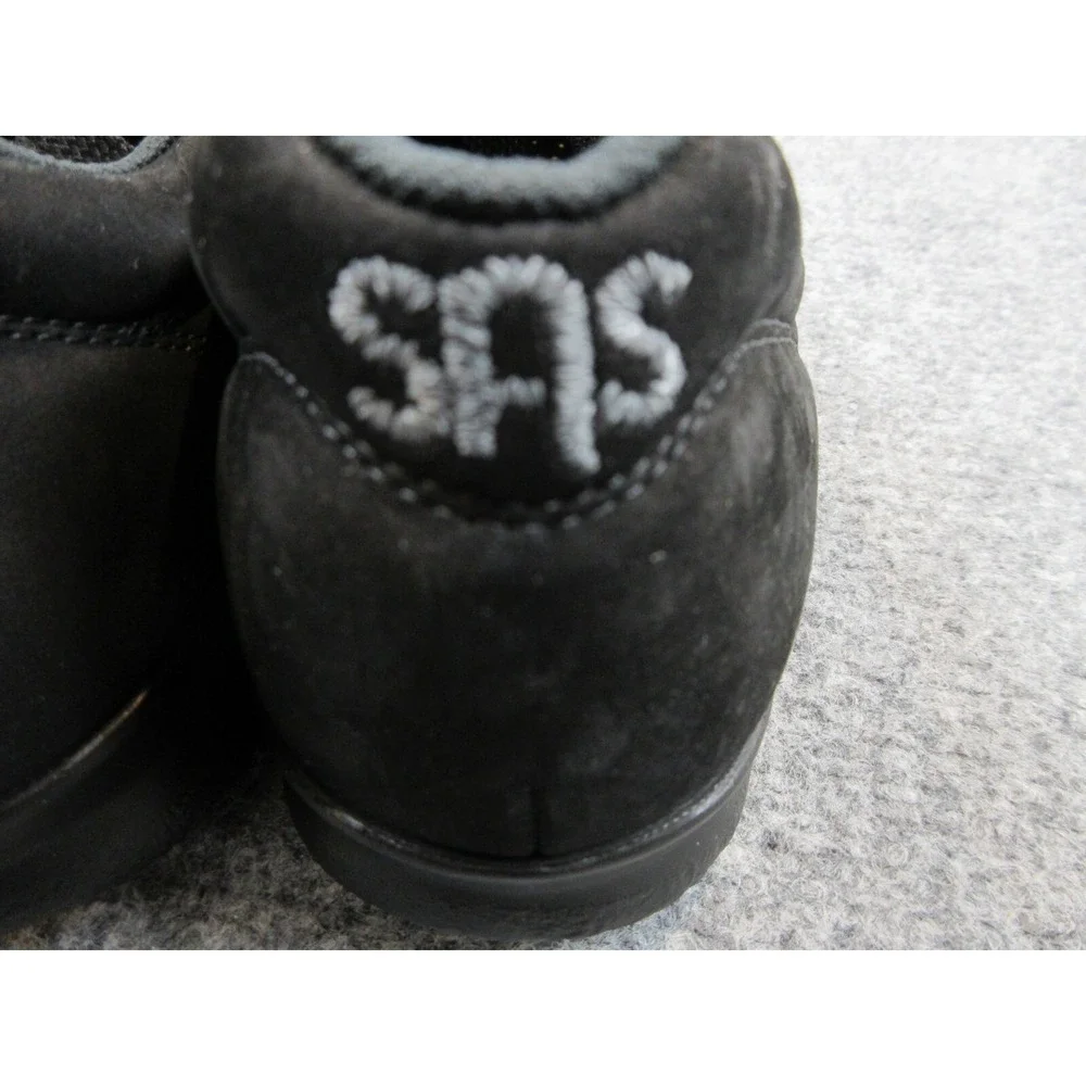 SAS Free Time Shoes Womens Black Charcoal Comfort Leather Walking Size 7.5‎